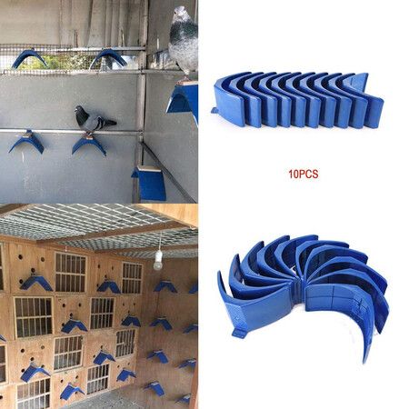 10-Pack Pigeon Stand Perch Roost with Roost Frame: Durable and Comfortable Resting Place for Your Birds(Blue)