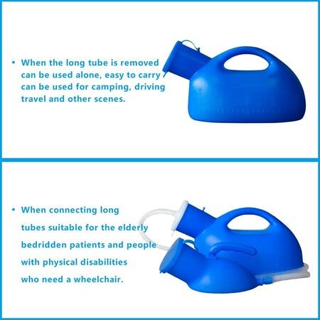 Portable 2000ml Handheld Urine Cup for Elderly Men - Large Capacity Male Urinal