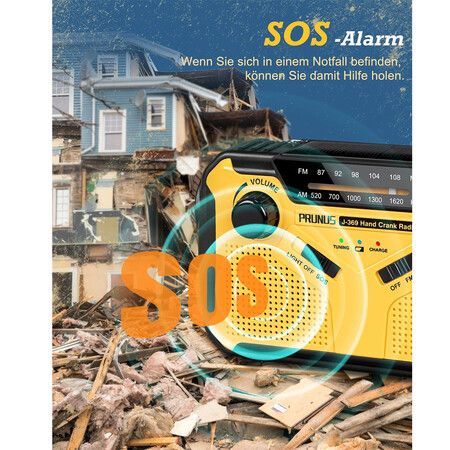 Solar and Crank Emergency Radio with FM/AM, Dynamo crank generates electricity even without batteries,Essential emergency kits