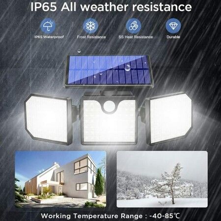 IP65 Waterproof Solar Motion Sensor Wall Lights with Strobe Function for Garden, Patio, Yard, and Front Door