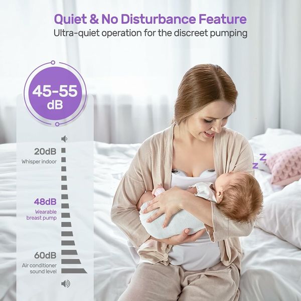 Portable Wearable Hands-Free Electric Breast Pump with 4 Modes and 9 suction Levels