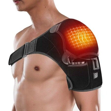 Portable Electric Heating Pad with 3 Heat Settings, Infrared Device, and Pad Strap for Rotator Cuff, Frozen Shoulder, and Muscle Relief