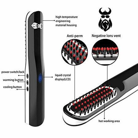 2-in-1 Cordless Hair and Beard Straightening Comb-USB powered