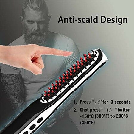 2-in-1 Cordless Hair and Beard Straightening Comb-USB powered