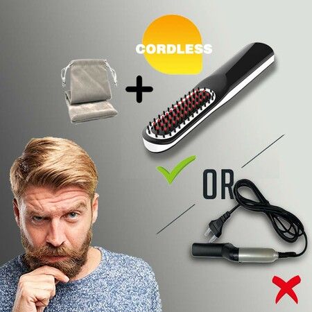 2-in-1 Cordless Hair and Beard Straightening Comb-USB powered