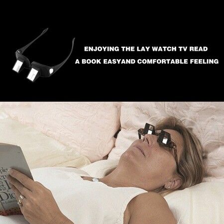 Lazy Glasses with Innovative prism design allows you Reading while lying down, clear & sharp images High-definition lenses-Unisex