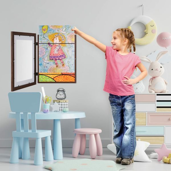 Showcase kid's Artwork - 34*25cm Front Opening Kids Art Frames for Changeable 3D Pictures, Crafts, Drawings, and More - Perfect for Portfolio Storage