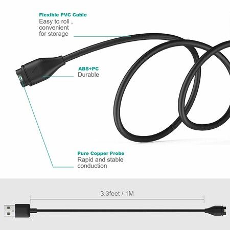 Charger Compatible with Garmin Fenix, Forerunner, Venu, Approach, Vivoactive, & Instinct Smartwatches