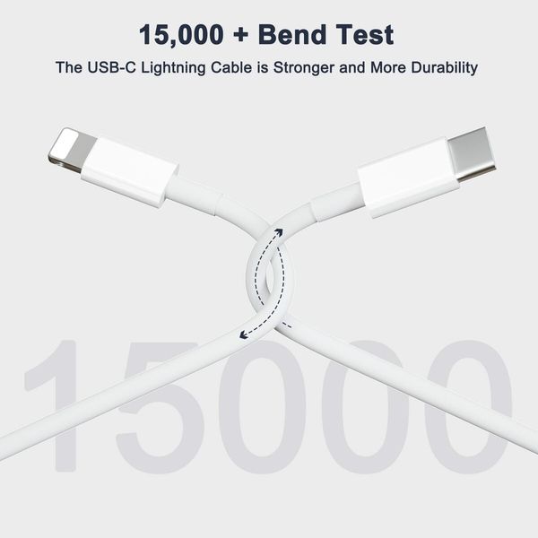 iPhone 20W Fast Charger USB-C Power Delivery Wall Plug 6ft Lightning Cable Quick Charge Data Sync iPhone14 13 12 11 Pro Max Mini Xs Xr X 8 iPad