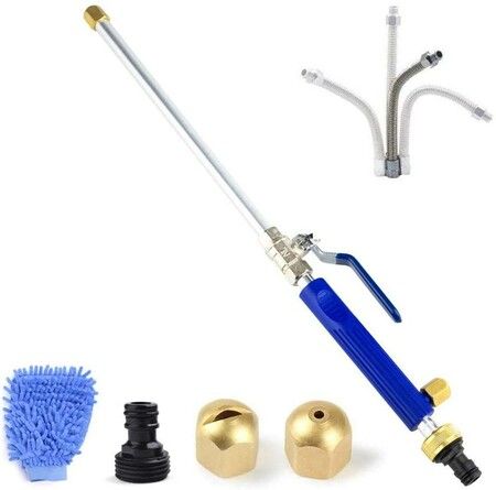 High-Pressure Power Washer Wand with durable Metal Watering Sprayer,Universal Hose End for easy connection,Hydrojet Water Power Nozzle,Easily clean cars,patios,and more(blue)