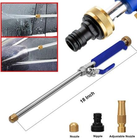 High-Pressure Power Washer Wand with durable Metal Watering Sprayer,Universal Hose End for easy connection,Hydrojet Water Power Nozzle,Easily clean cars,patios,and more(blue)