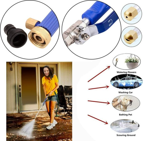 High-Pressure Power Washer Wand with durable Metal Watering Sprayer,Universal Hose End for easy connection,Hydrojet Water Power Nozzle,Easily clean cars,patios,and more(blue)