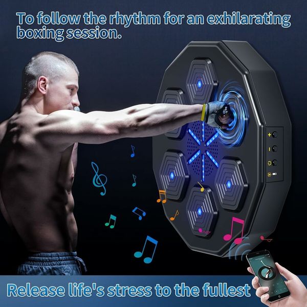 Music Boxing Machine for Kids with Wall Mount and Boxing Gloves