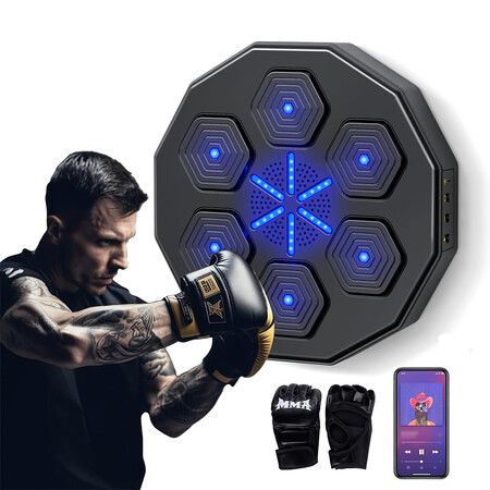 Music Boxing Machine for Kids with Wall Mount and Boxing Gloves