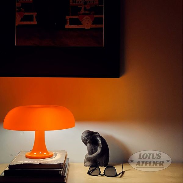 Groovy Orange Mushroom Lamp - Retro Desk Lamp with Dimmable Light for a 70s Vibe