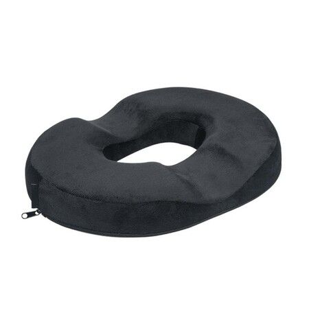 Soft Comfortable Donut Seat Cushion Pillow for Hemorrhoids & Tailbone (Black)