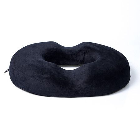 Soft Comfortable Donut Seat Cushion Pillow for Hemorrhoids & Tailbone (Black)