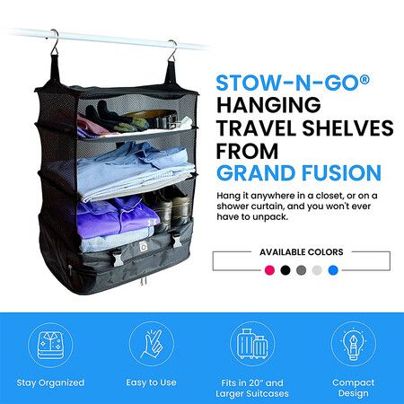 Pack Smart, Travel Light Stow-N-Go Luggage Organizer for Effortless Packing and Unpacking