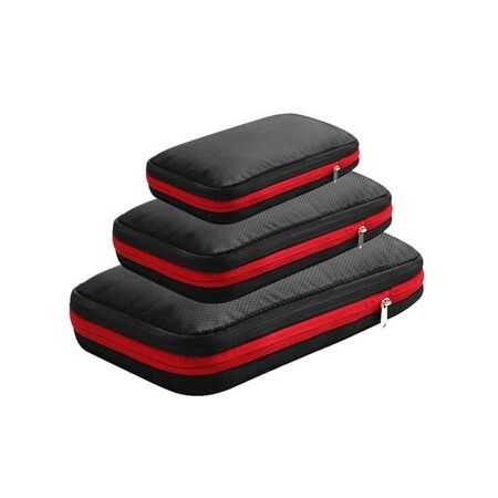 3-Piece Packing Cubes: Essential Travel Organizer with Double Compression for Effortless Storage and Protection