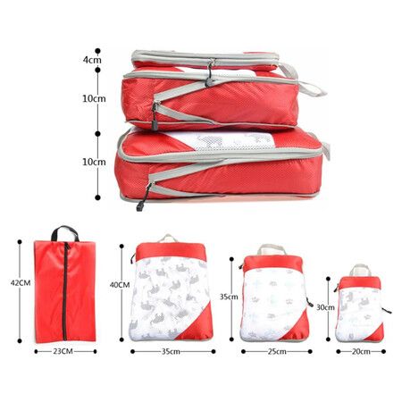 Large Capacity Travel Compressible Storage Bag: Perfect for Business Trips and Travel (Red)