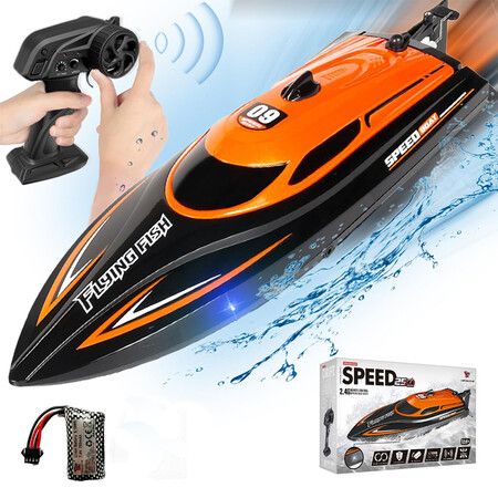 RC Boat for and Kids: 2.4G Remote Control Boat for Fun in Pools and Lakes (Orange)