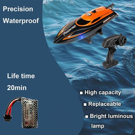 RC Boat for and Kids: 2.4G Remote Control Boat for Fun in Pools and Lakes (Orange)