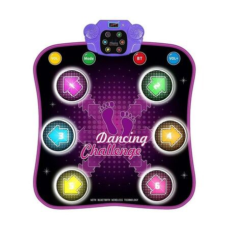 Electronic Music Dance Mat with Colorful LED lights,Wireless Bluetooth perfect for Girls aged 4-12