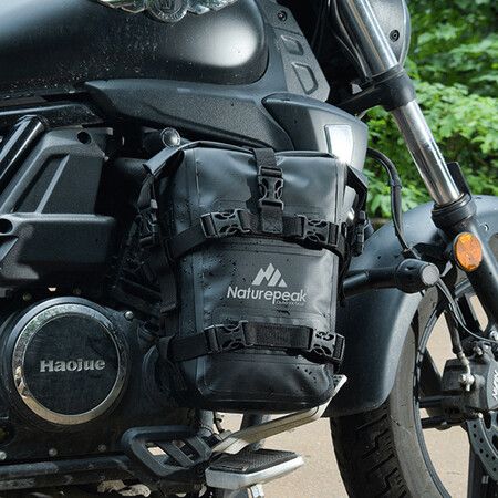 8L Waterproof Motorcycle Tail Bag Keep Belongings Dry and Secure on Your Rides (Black)