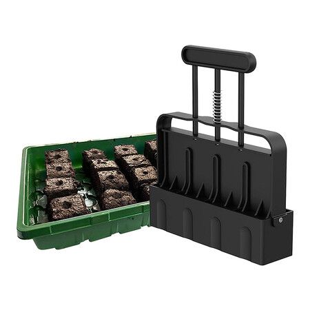 4-Grid Soil Block Maker: Steel Floor Blocking Tool for Seed Starting