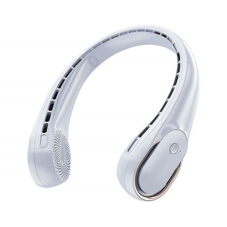 Powerful Neck Fan with strong Wind and Long-Lasting 5200mAh Battery in Stylish White