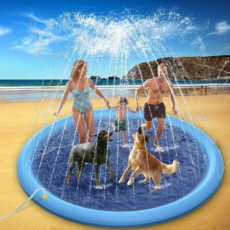 170cm Anti-SlipDog Splash Pad:  Water Play Mat for Dogs and Kids