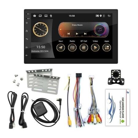 Android 11 Car Stereo with 7"-inchTouchscreen,FM Radio,GPS Navigation,FM Radio,Supports mulitple connectivity options Wi-Fi/AUX/U-Disk/Phone Link