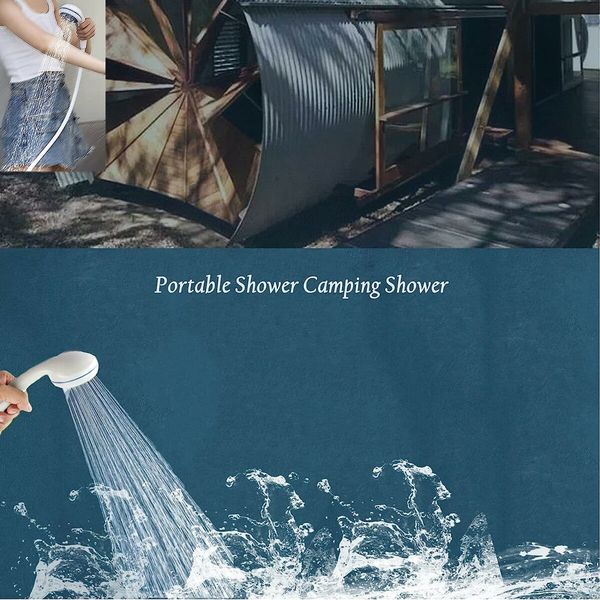 Portable Camping Shower: Rechargeable Outdoor Shower Head with 1.8M Hose for Convenient Bathing