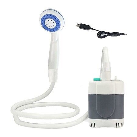 Portable Camping Shower: Rechargeable Outdoor Shower Head with 1.8M Hose for Convenient Bathing