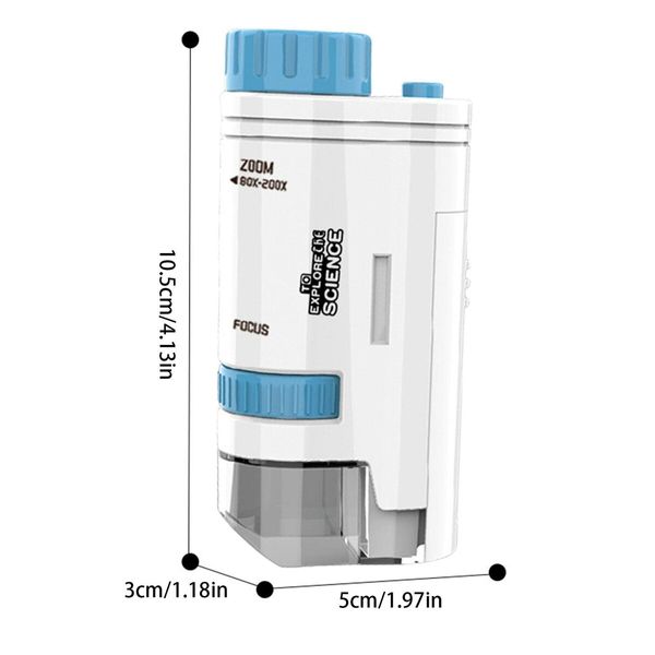 Handheld Microscope with 200X LED Education and Outdoor Adventures, Mini Pocket & Lightweight design