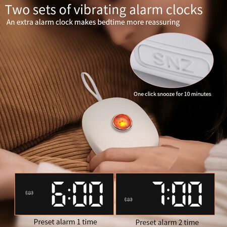 Silent Vibration Alarm Clock: Portable and Discreet Wake-Up Solution for Heavy Sleepers and Deaf/Hard of Hearing Individuals