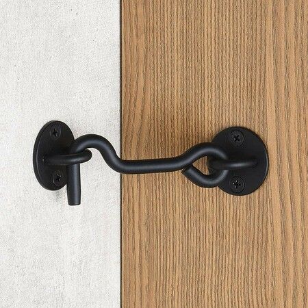 4-Inch Privacy Hook and Eye Latches: Secure Barn Door with Ease and Privacy(Black)