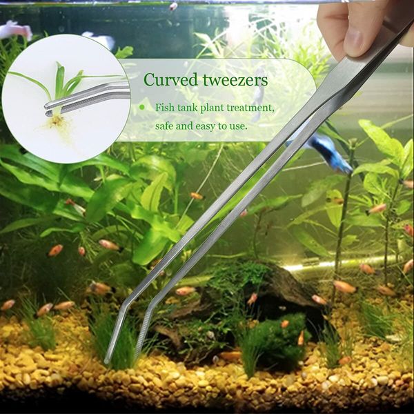 2-Piece Stainless Steel Feeding Tongs and Tweezers Set for Aquarium Maintenance and Reptile Feeding