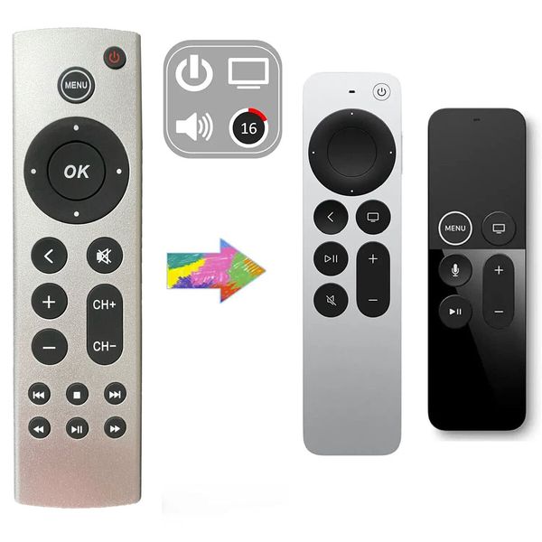 Universal Remote Control for Apple TV, Compatible with All Generations (4K, HD, Gen 1-4), Models A2169 A1842 A1625 A1427 A1469 A1378 A1218, No Voice Command, Plastic