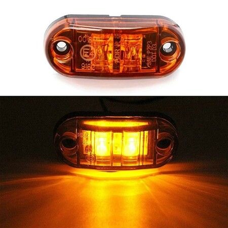 2-Pack LED Front Side Marker Lights: Bright and Durable Indicators for 12V 24V Trucks, Vans, Trailers, and Boats(Yellow)