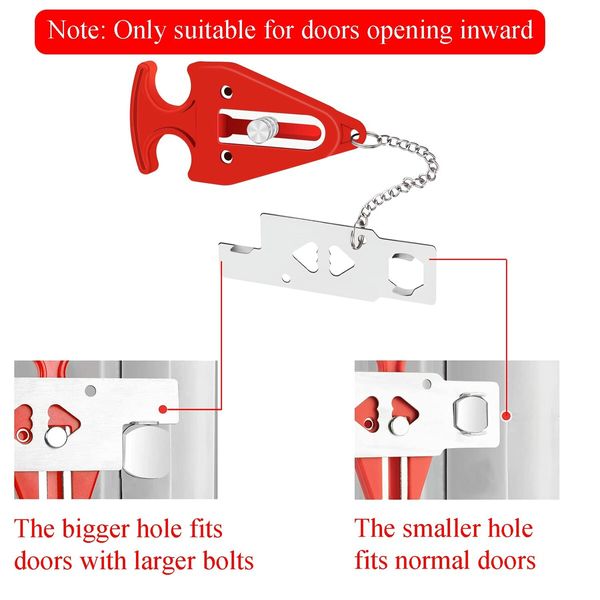 Portable No-Drill Door Lock for Hotel, Home, or Apartment for Privacy and Safety (1 Pack)