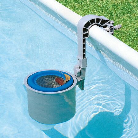 Wall Mount Pool Surface Skimmer Effortlessly removes floating debris from above-ground pool,Keeps pool water sparkling clean (Grey)