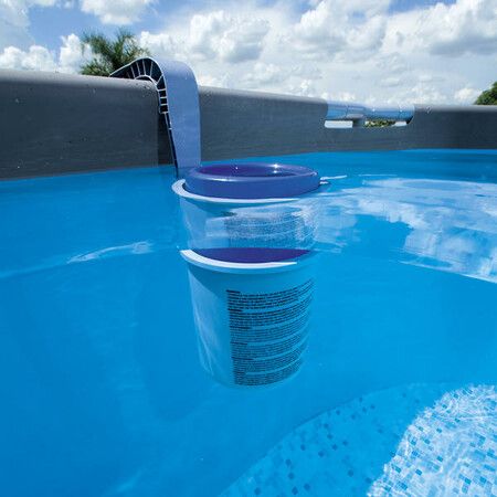 Wall Mount Pool Surface Skimmer Effortlessly removes floating debris from above-ground pool,Keeps pool water sparkling clean (Grey)