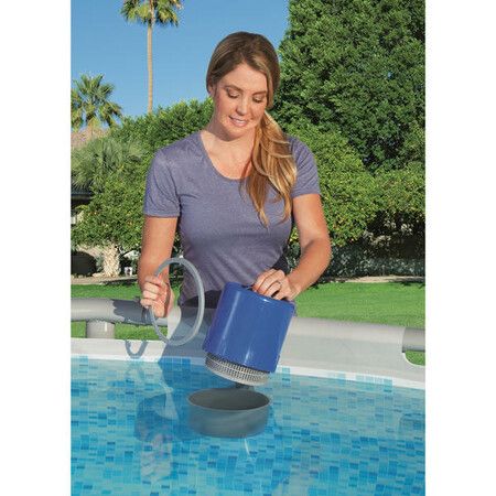 Wall Mount Pool Surface Skimmer Effortlessly removes floating debris from above-ground pool,Keeps pool water sparkling clean (Grey)