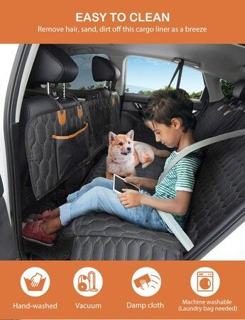 Convertible 4-in-1 Dog Car Seat Cover with Mesh Window, Scratchproof Hammock, and Seat Belts for Cars, Trucks, and SUVs