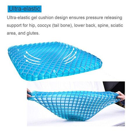 3D Breathable Silicone Gel Chair Cushion for Ultimate Comfort, Stay Cool & Comfortable with Honeycomb Ventilation, Orthopedic Support for Back & Posture