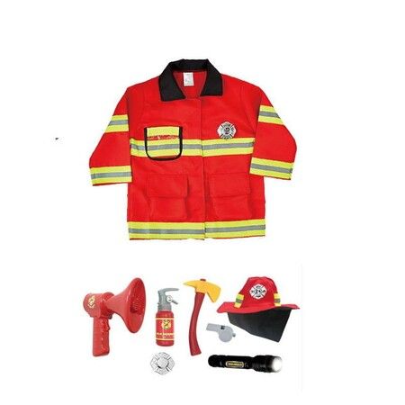 Kids Firefighter Costume Role Play Set for Ages 3-7