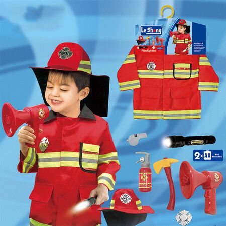 Kids Firefighter Costume Role Play Set for Ages 3-7