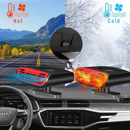 2-in-1 Car Defogger and Heater: Fast Heating, 12V 150W, Plugs into Cigarette Lighter for Quick and Convenient Use