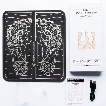 Electric Foot Massager Mat with Tension Relieving EMS Technology, USB Rechargeable Remote Control, Perfect for Foot Massage & Relaxation at Home